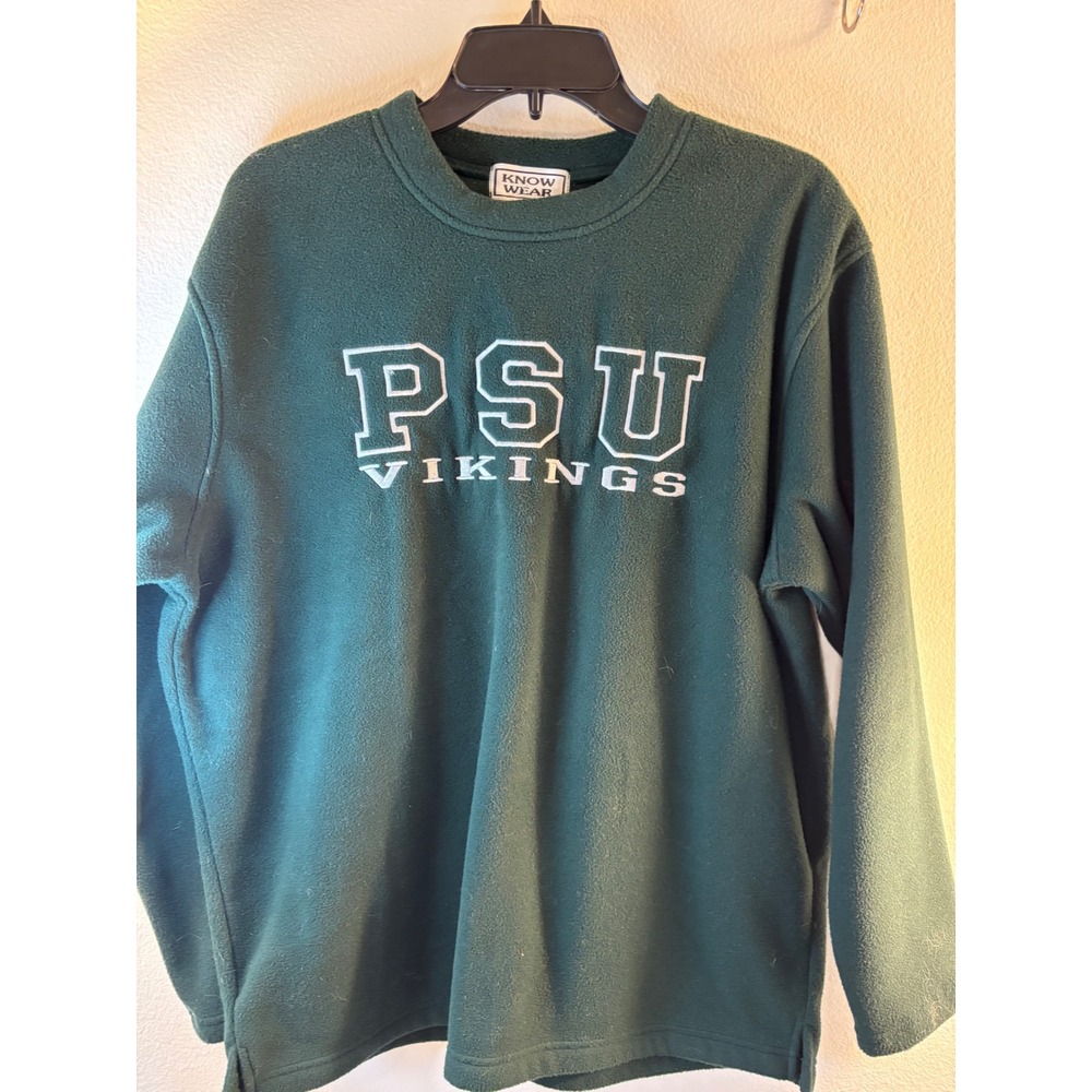 Know Wear PSU Vikings Fleece Sweatshirt Green Portland State University Medium